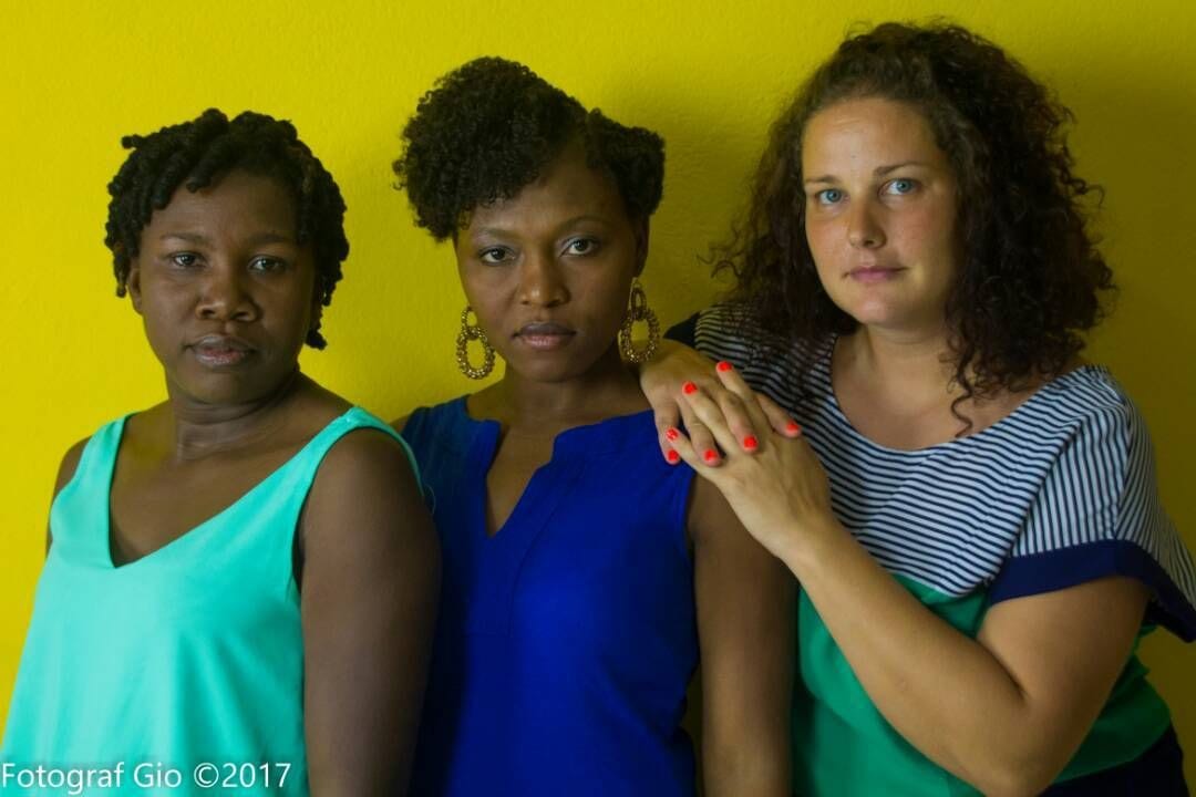 De gauche à droite: Edine Célestin, Fabienne Douce, Valérie Baeriswyl